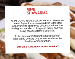 Super Shawarma menu