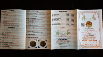 Zap Thai Restaurant menu