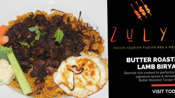 Zulya Indian Arabian Fusion Bbq Grill menu
