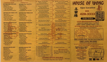 House Of Wong menu