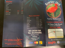 Scarlet Ibis Family menu