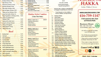 Amazing Hakka menu