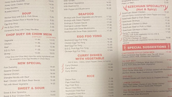 Tang's menu