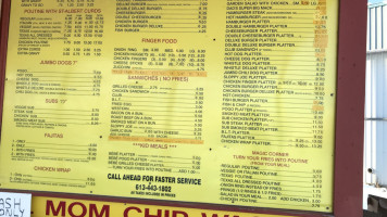 L'il Mom's Chip Wagon menu