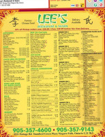 Lee's Restaurant & Tavern menu
