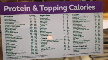 Subway menu