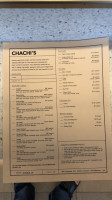 Chachi's menu