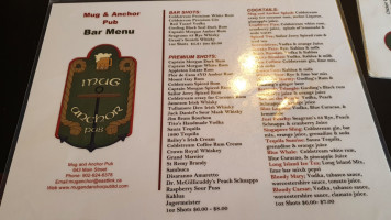 Mug & Anchor Pub menu