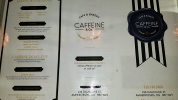 Caffeine Co. menu