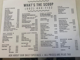 What's The Scoop Takeout menu