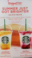 Starbucks menu