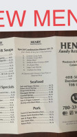 Henry Family Restaurant menu
