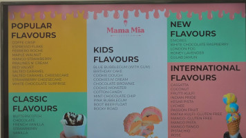 Mama Mia Ice Cream menu