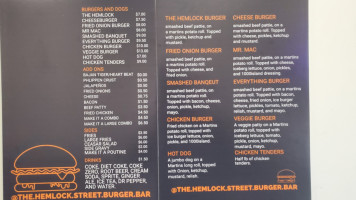 The Hemlock Barn menu