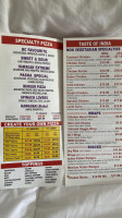 Pasha's Pizza Indian Food menu