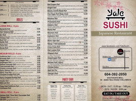 Yale Sushi menu