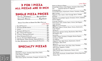 Portly Penguin Pizza menu