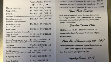 Tri-town Pizzeria menu