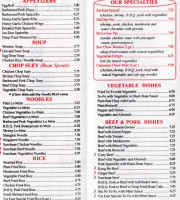 Far East Chinese Food menu