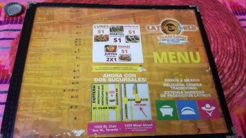 Latin World menu