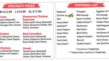 Big Bite Pizza And Win menu