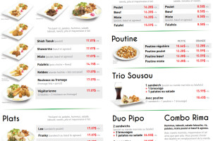 Restaurant rima menu