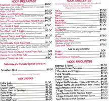 Sandwich Nook menu
