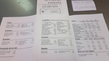 Restaurant Le Coin Du Passant menu