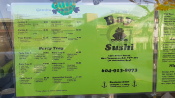 Bay Sushi menu