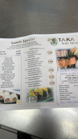 Taka Sushi menu