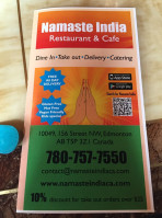 Namaste India menu