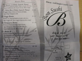 Oak Bay Bon Sushi food