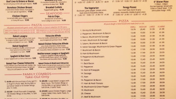 Trifon's Pizza menu