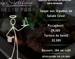 Le St-alfonse Resto-pub menu