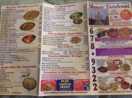Restaurant Shaan Tandoori menu