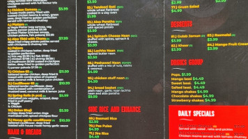 Blue Fire Restaurant And Bar menu