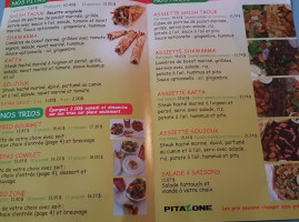 Pita Zone menu