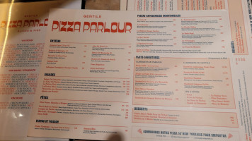 Gentile Pizza Parlour menu