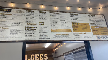 Mcgee's Original Grill menu