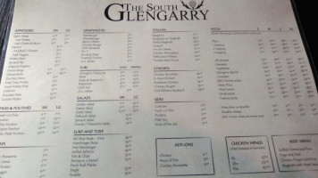 The South Glengarry menu