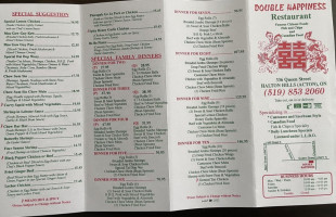 Double Happiness menu