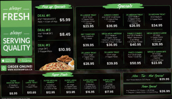 Red Swan Pizza menu