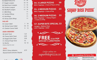 Super Bite Pizza menu