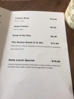 The Gentry Espresso Wine menu