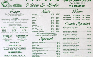 Papa's Pizza menu