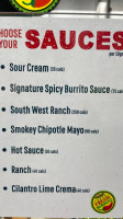 Fresh Burrito menu