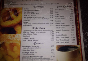 Broiler Steakhouse menu