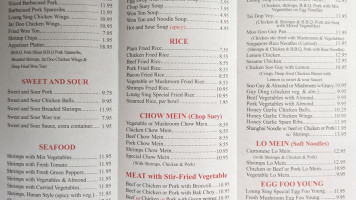 Loung Sing Chinese Restaurant menu