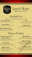 Riverside menu