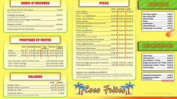 Coco Frites menu